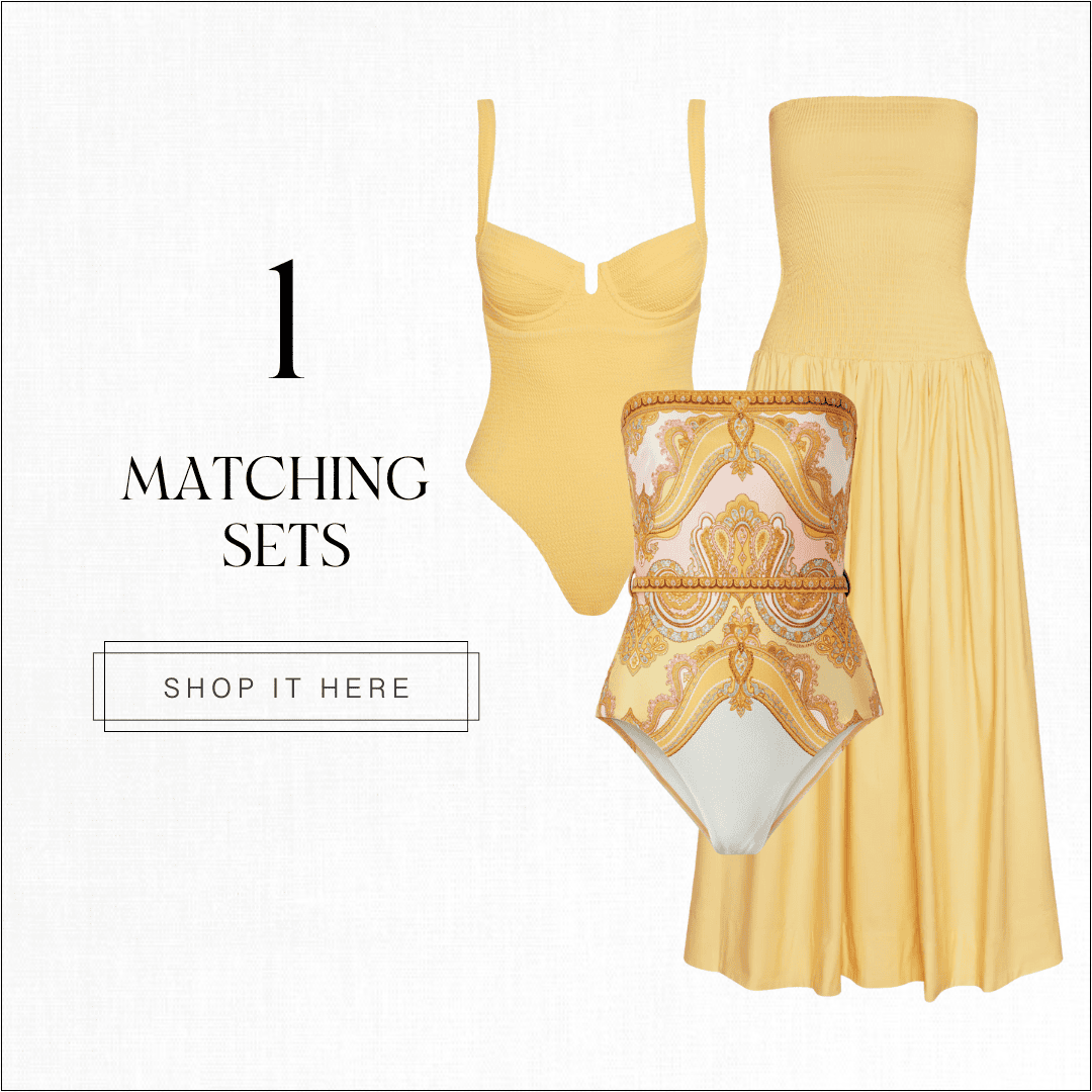 Matching swimsuits, coverups, resortwear