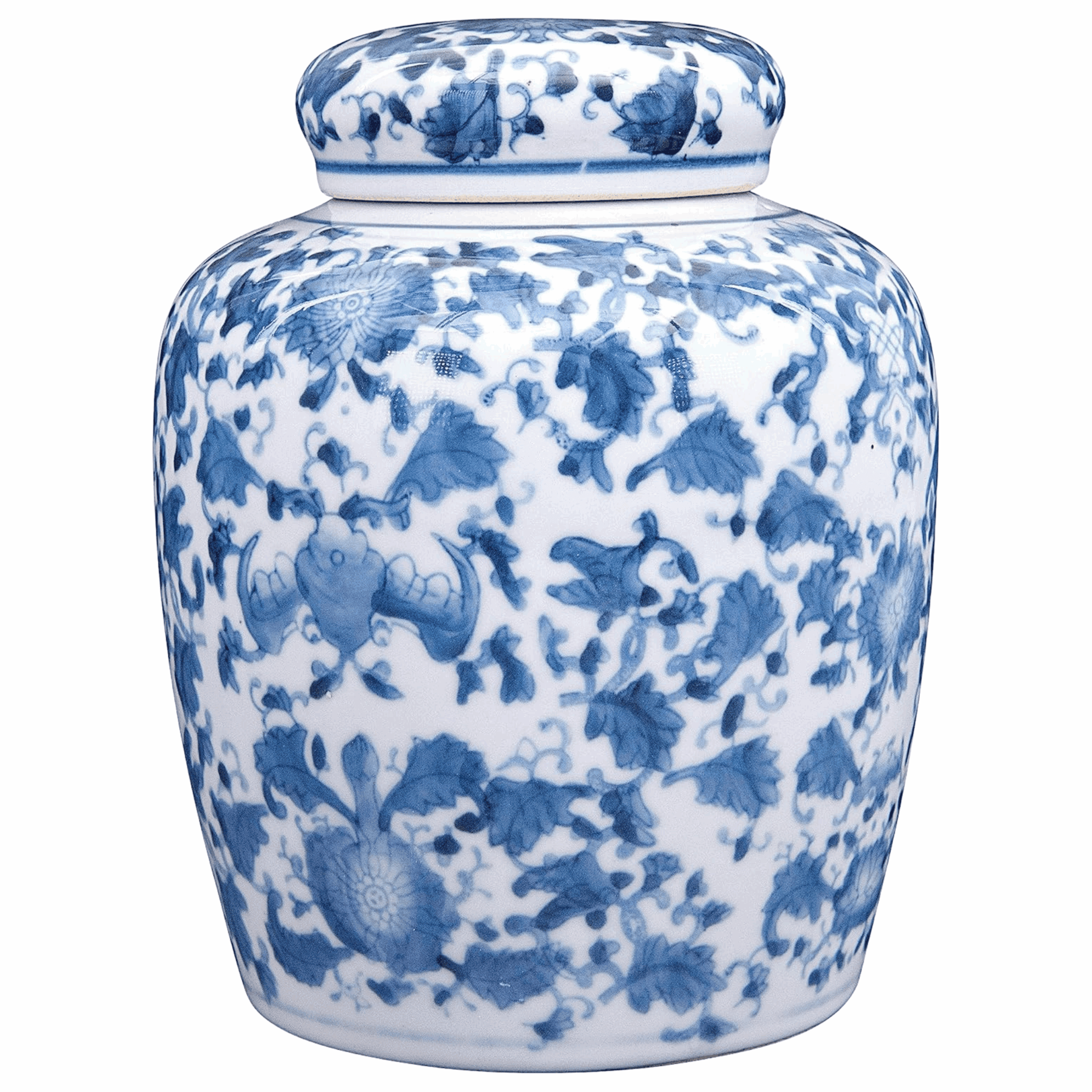 Amazon blue and white toile jar with lid