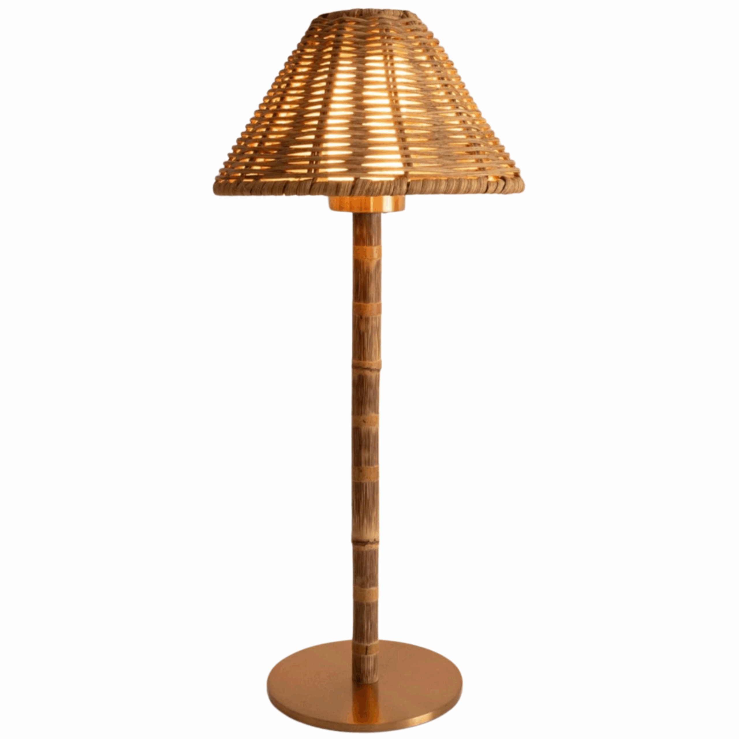 Amazon tall rattan and bamboo lamp