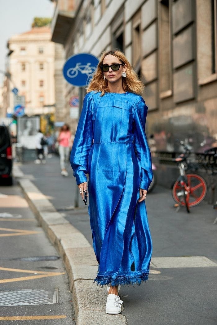 New Year's Eve Blue Metallic Dress