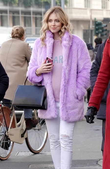 Light Purple faux fur coat