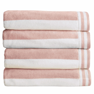 Pink striped towels