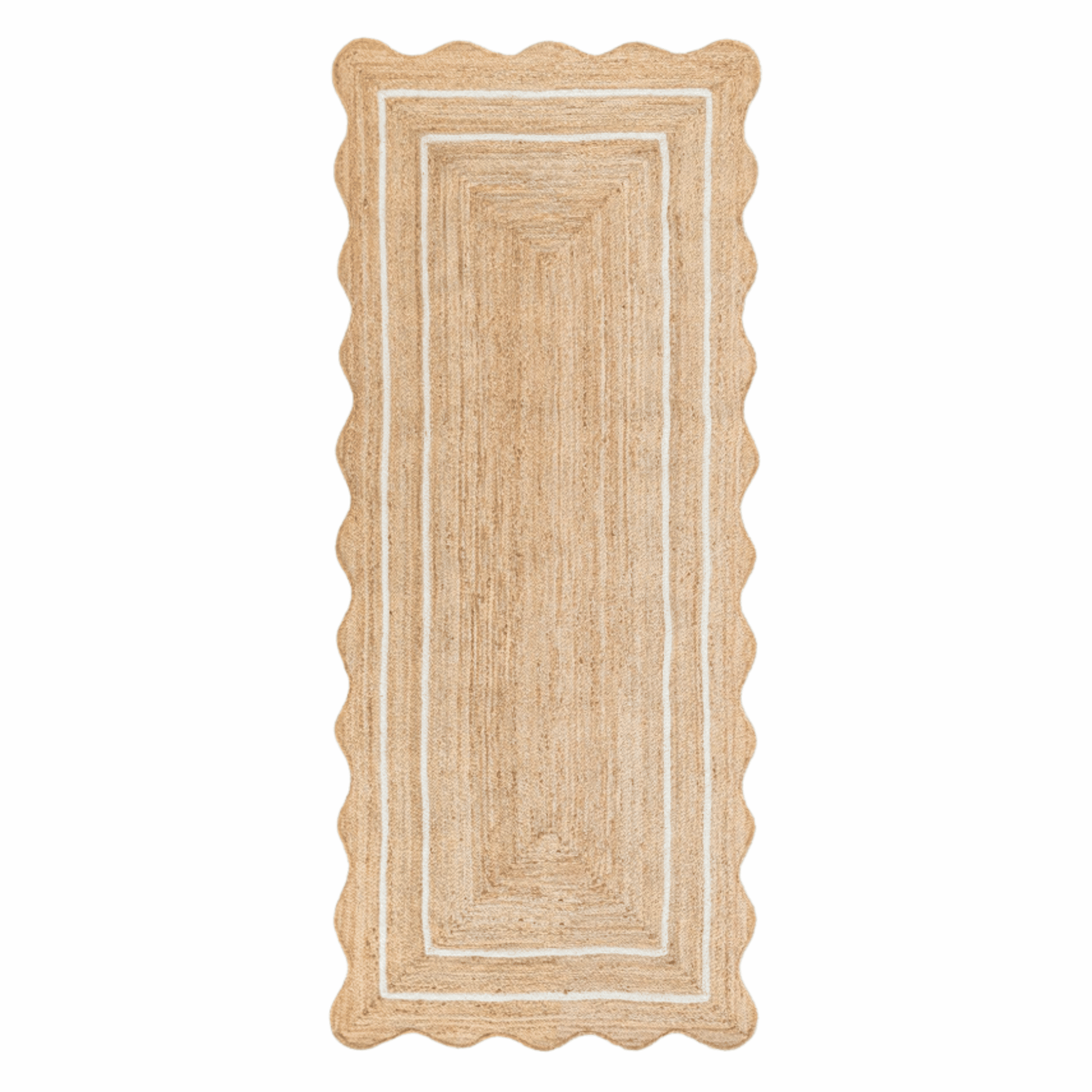 Scalloped edge rattan entry run