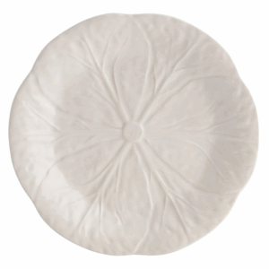 White plate with cabbage print