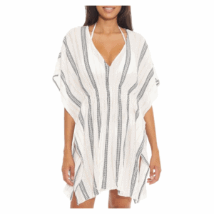 Becca swimsuit coverup cream and navy stripe