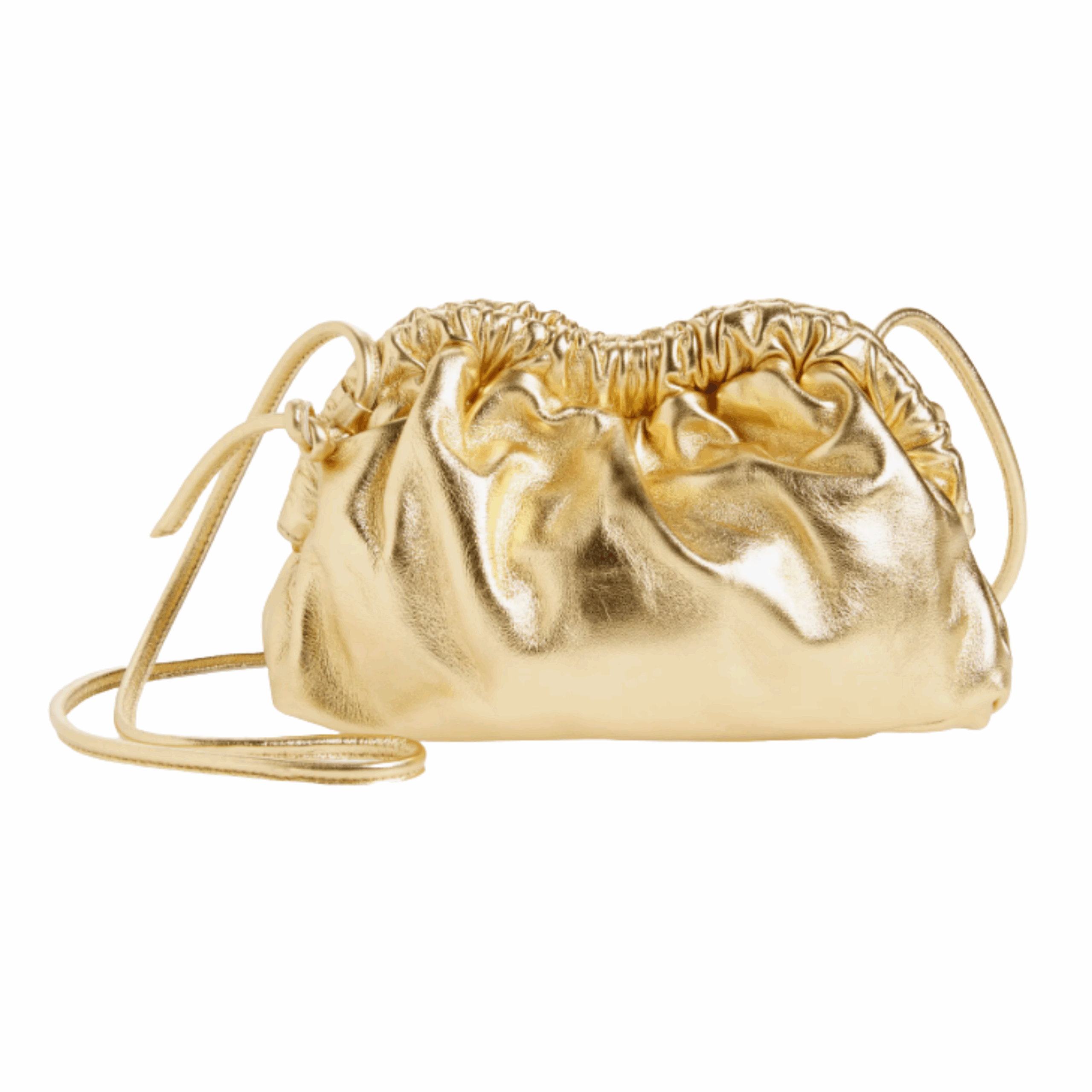 Gold metallic clutch bag